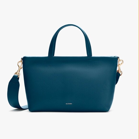 NWT Cuyana Mini Easy Zipper Tote in Jade Pebbled Leather - Picture 12 of 12